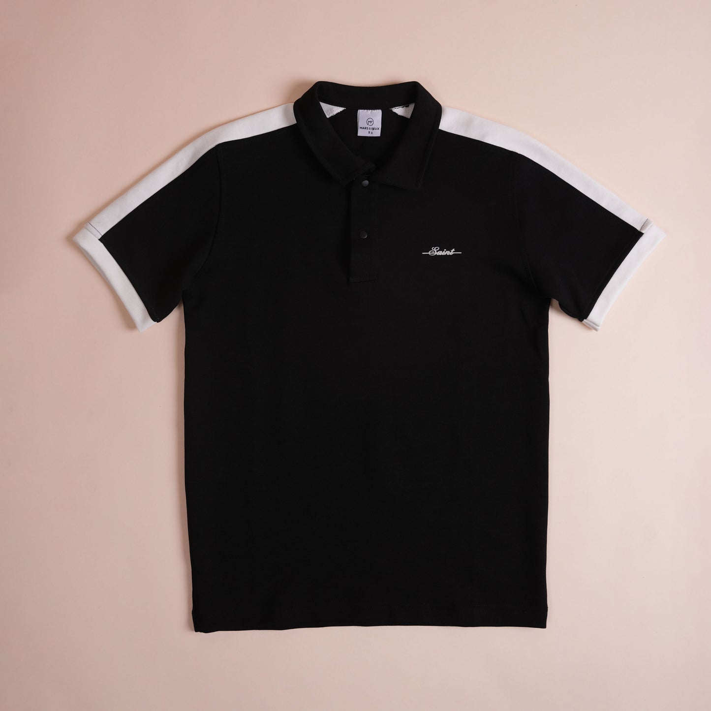 Polo CLEEVER Noir à Bandes Blanches