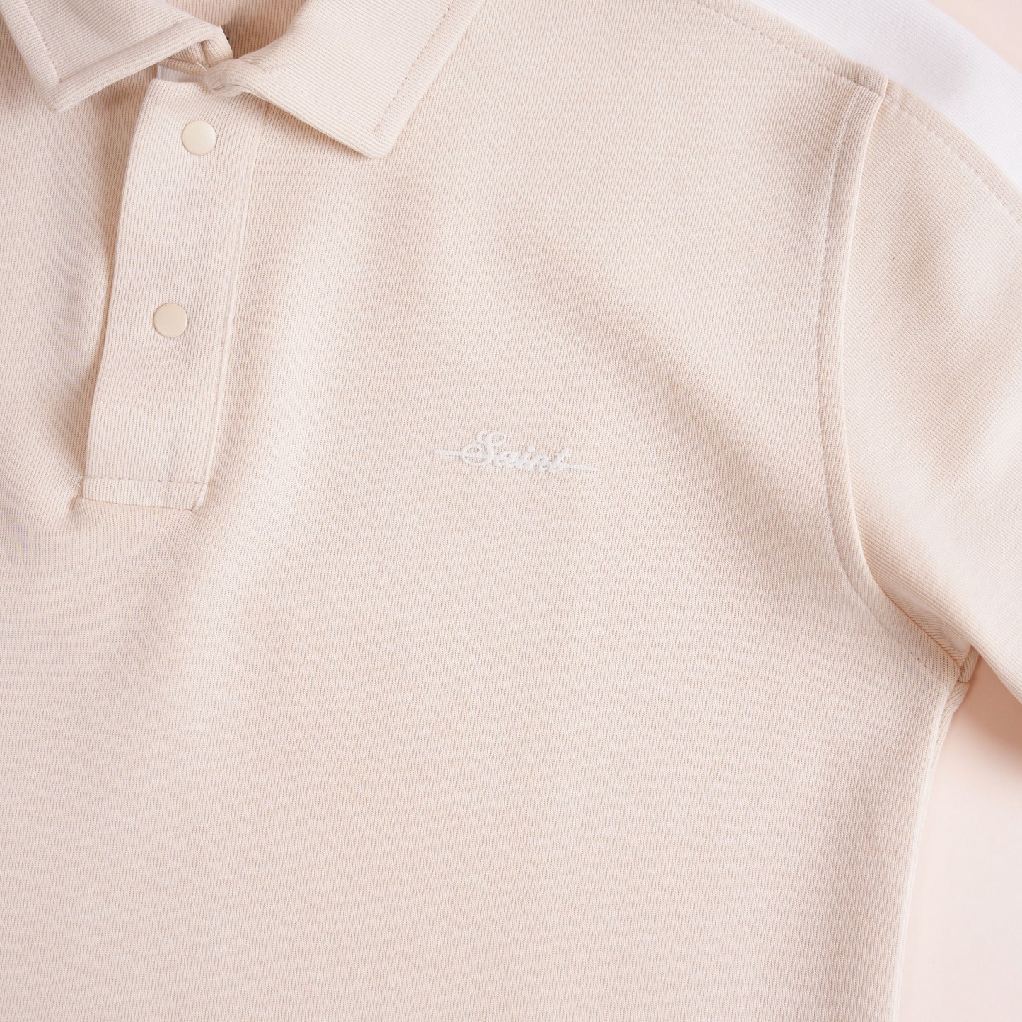 Polo CLEEVER Beige Clair à Bandes Blanches