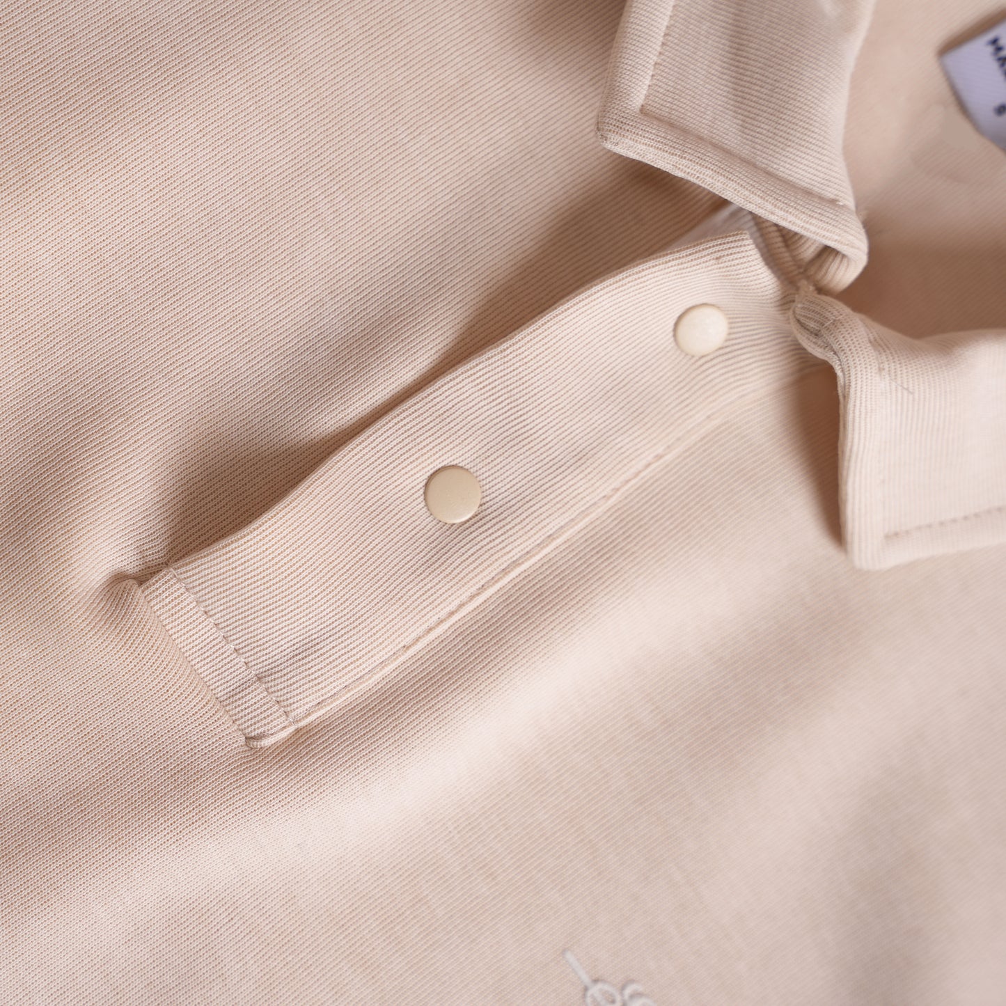 Polo CLEEVER Beige Clair à Bandes Blanches
