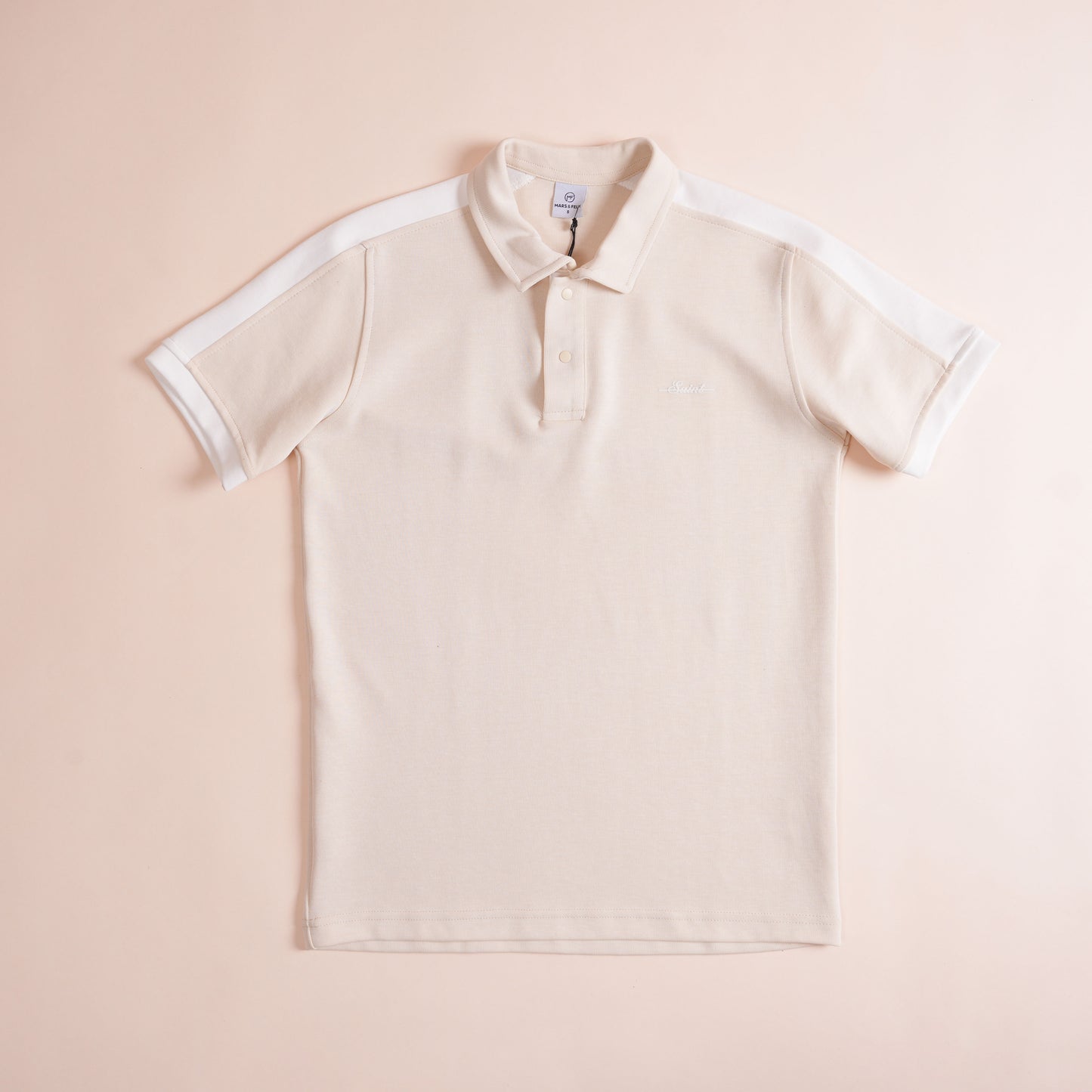 Polo CLEEVER Beige Clair à Bandes Blanches