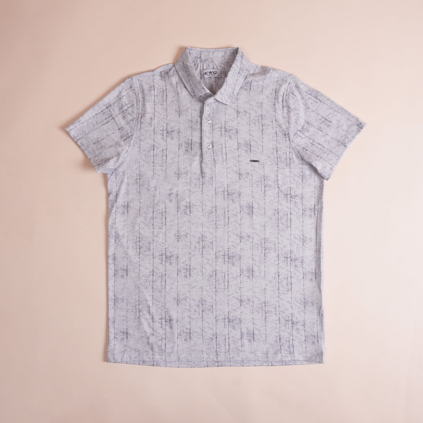 Polo CLEEVER Gris Clair Motif Abstrait
