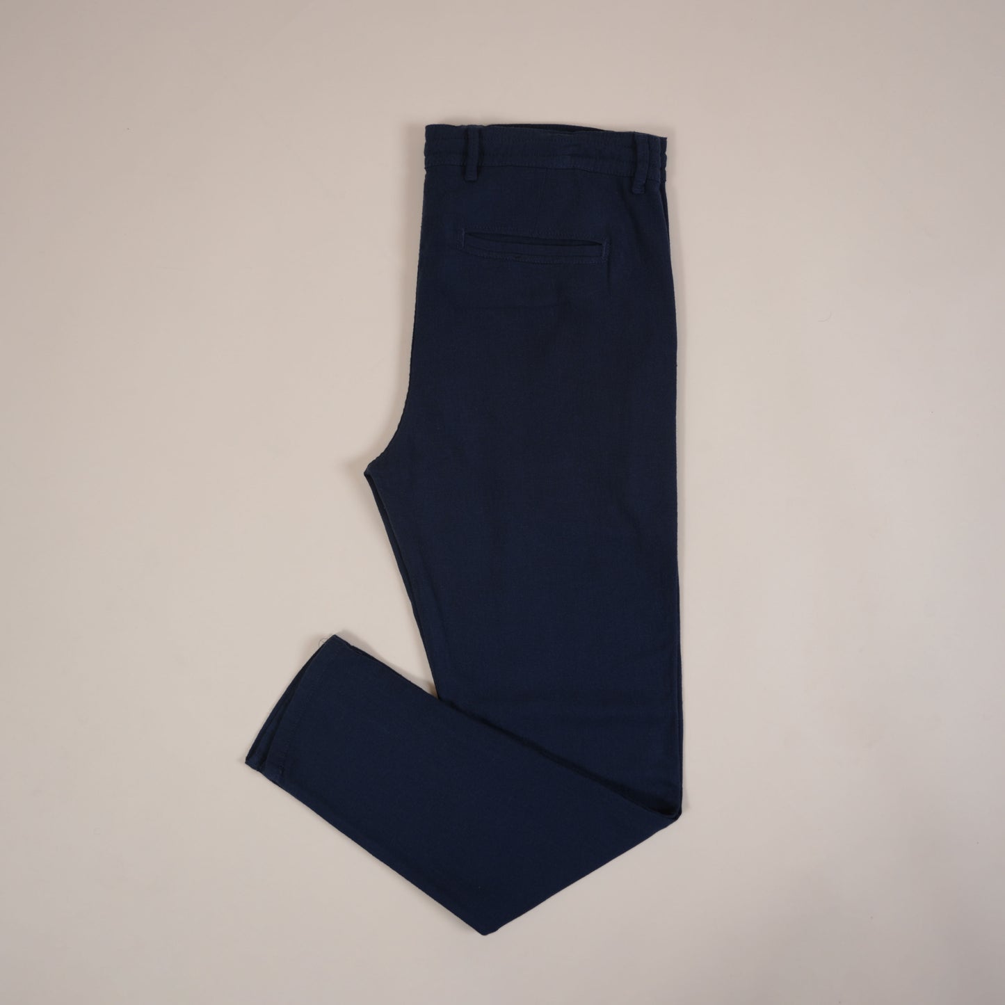 Pantalon en lin bleu marine