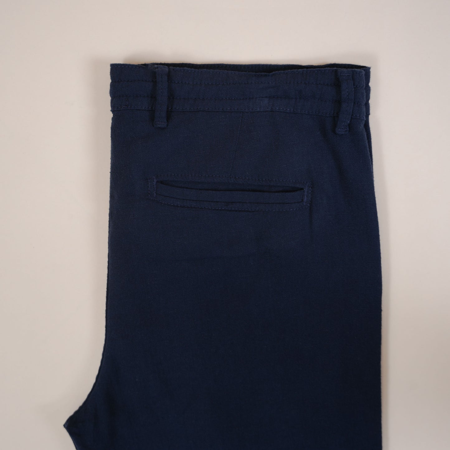 Pantalon en lin bleu marine