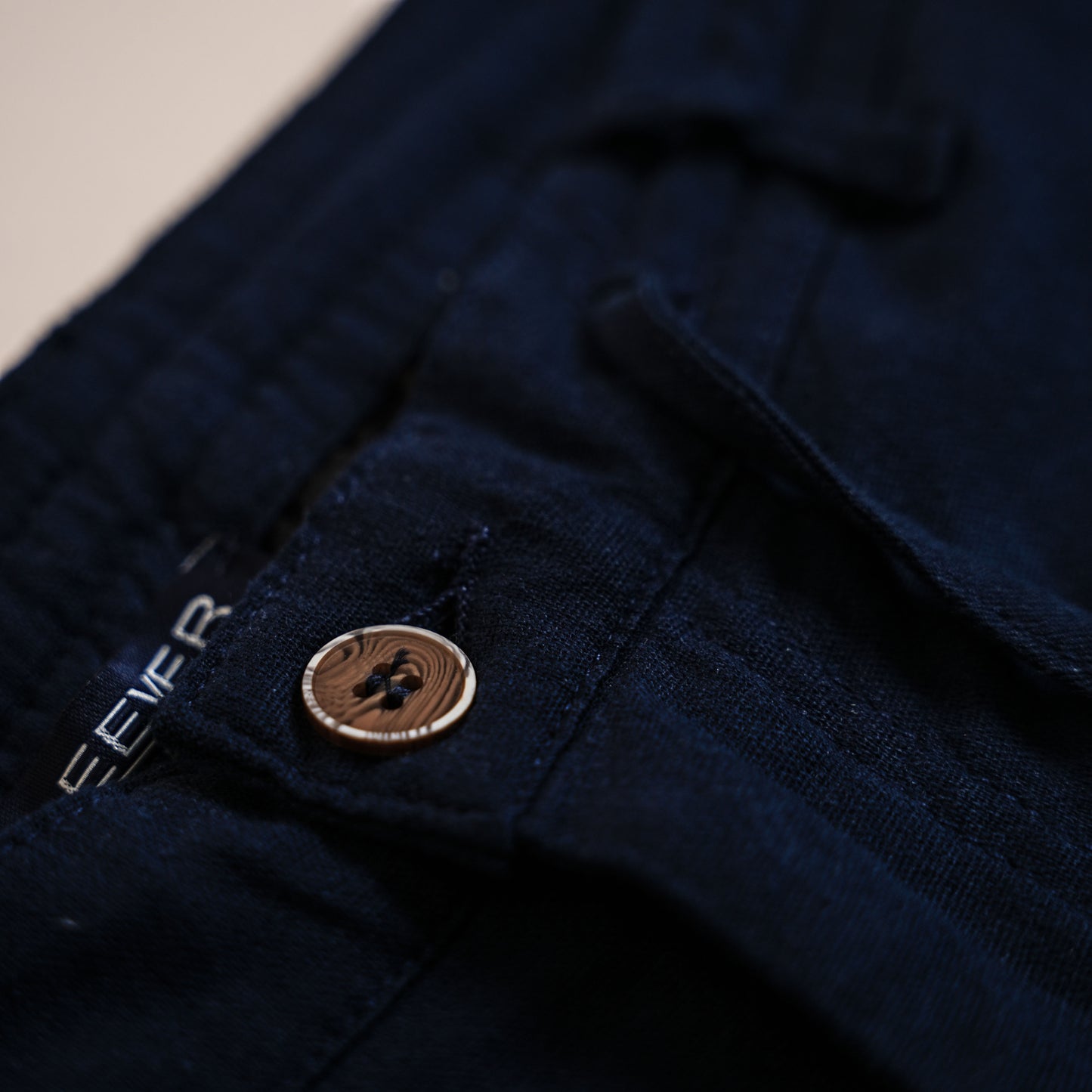 Pantalon en lin bleu marine