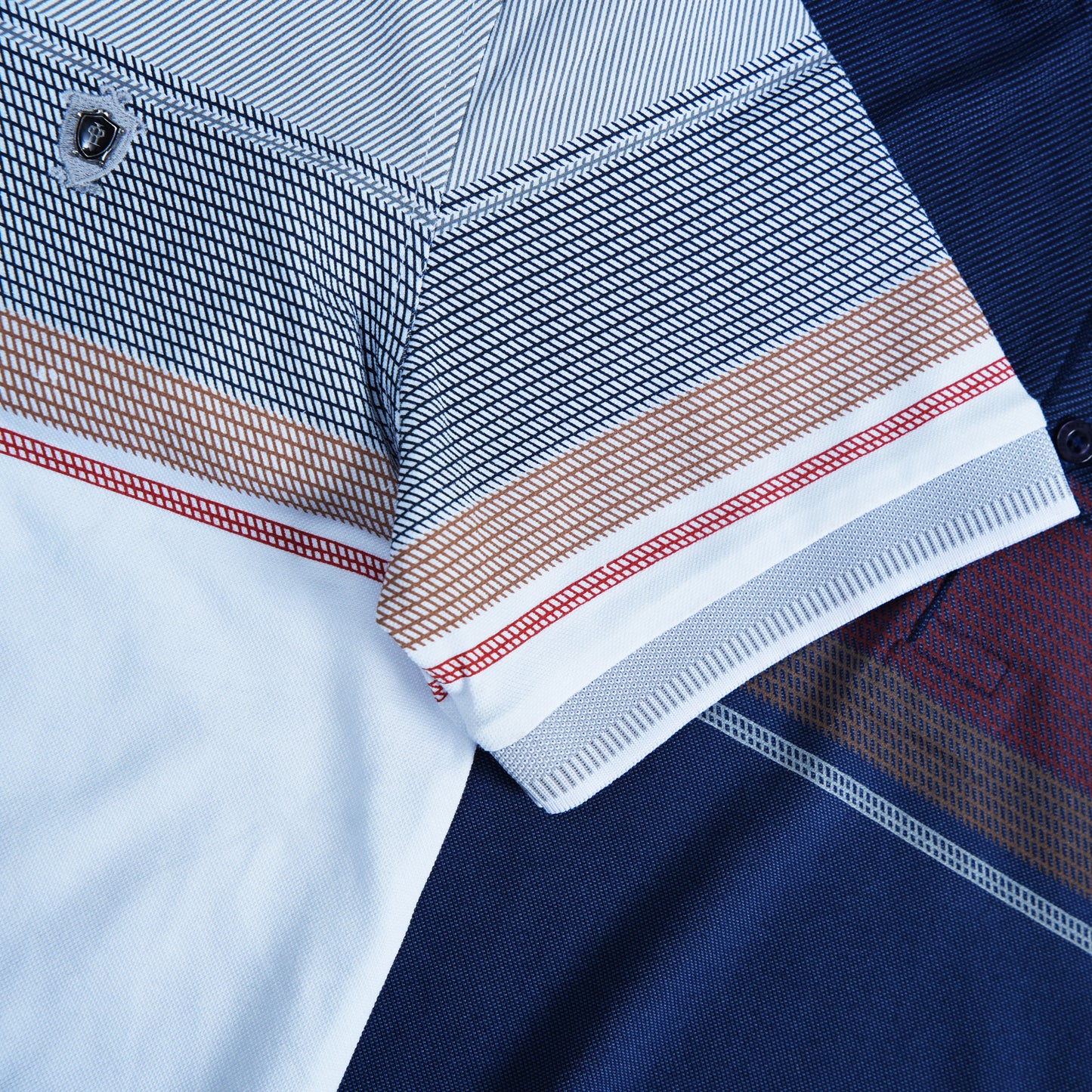 Polo CLEEVER blanc à rayures