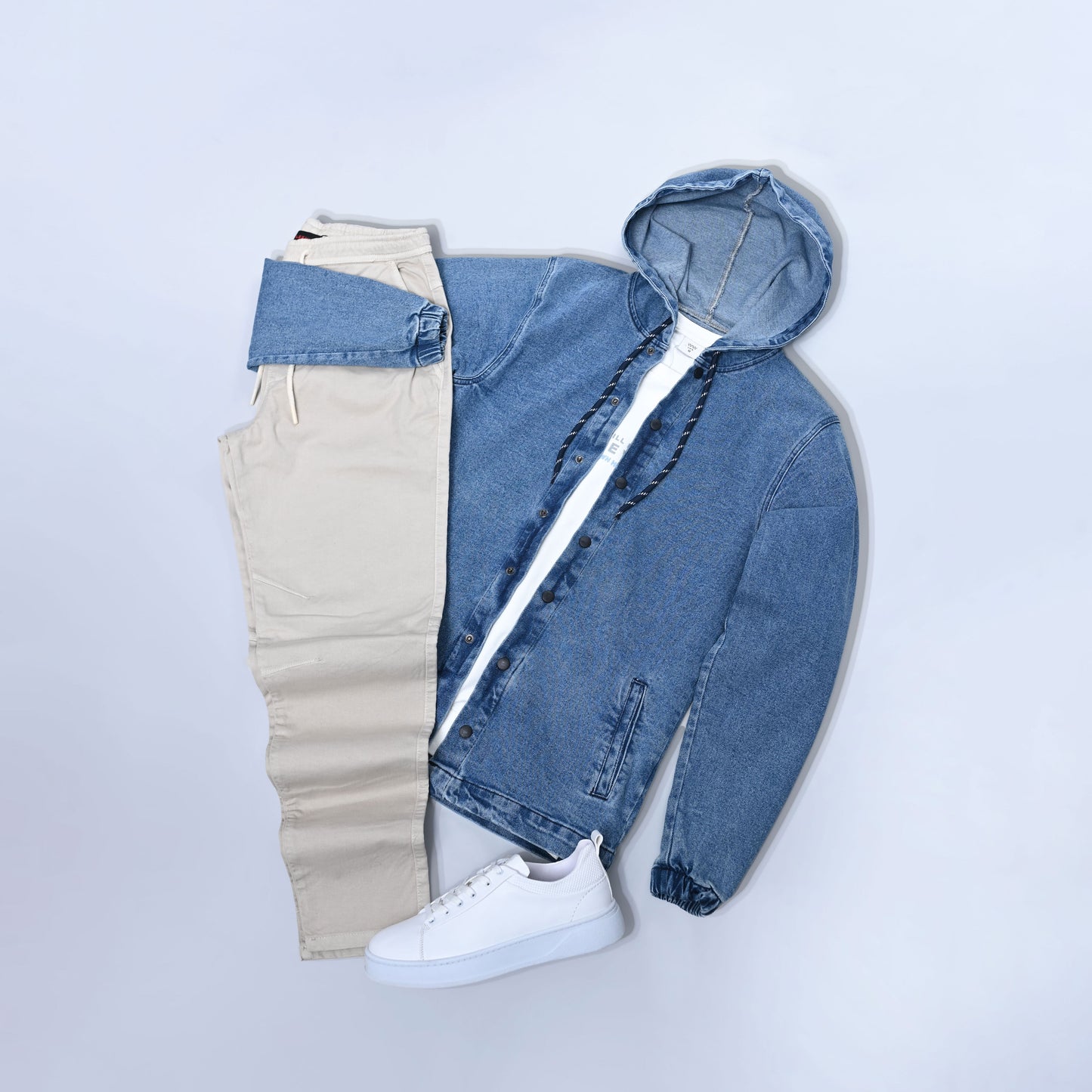 Veste en Jean à Capuche — Bleu