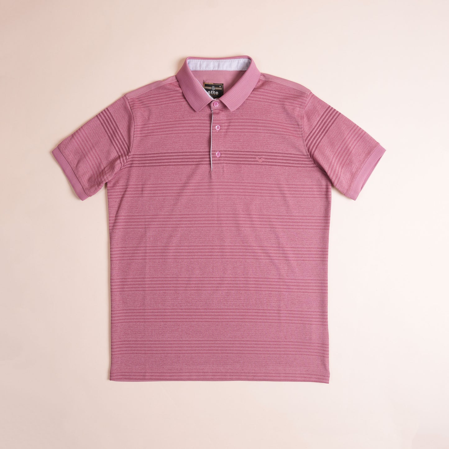 Polo texturé à rayures fines