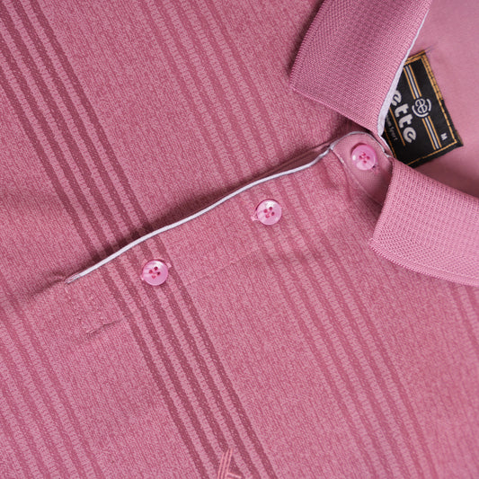 Polo texturé à rayures fines