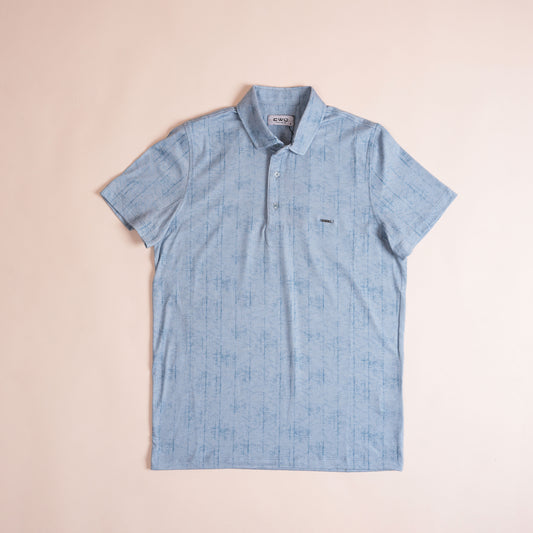 Polo CLEEVER Bleu Ciel Motif