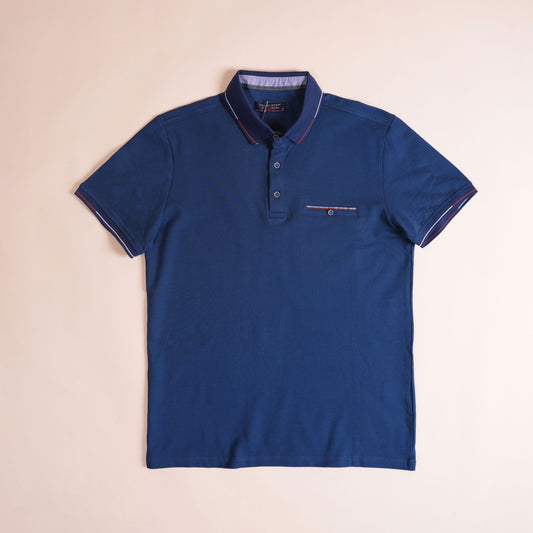 Polo CLEEVER Bleu Roi avec Col