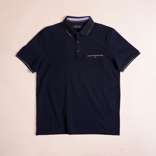 Polo CLEEVER Bleu Marine à Poche