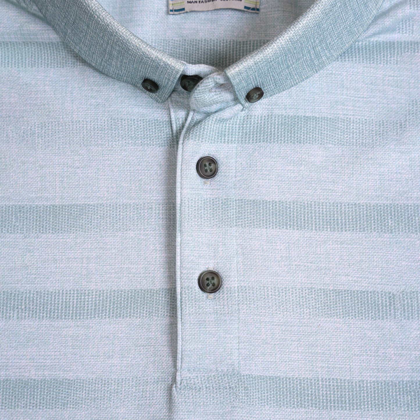 Polo Vert Clair Rayé