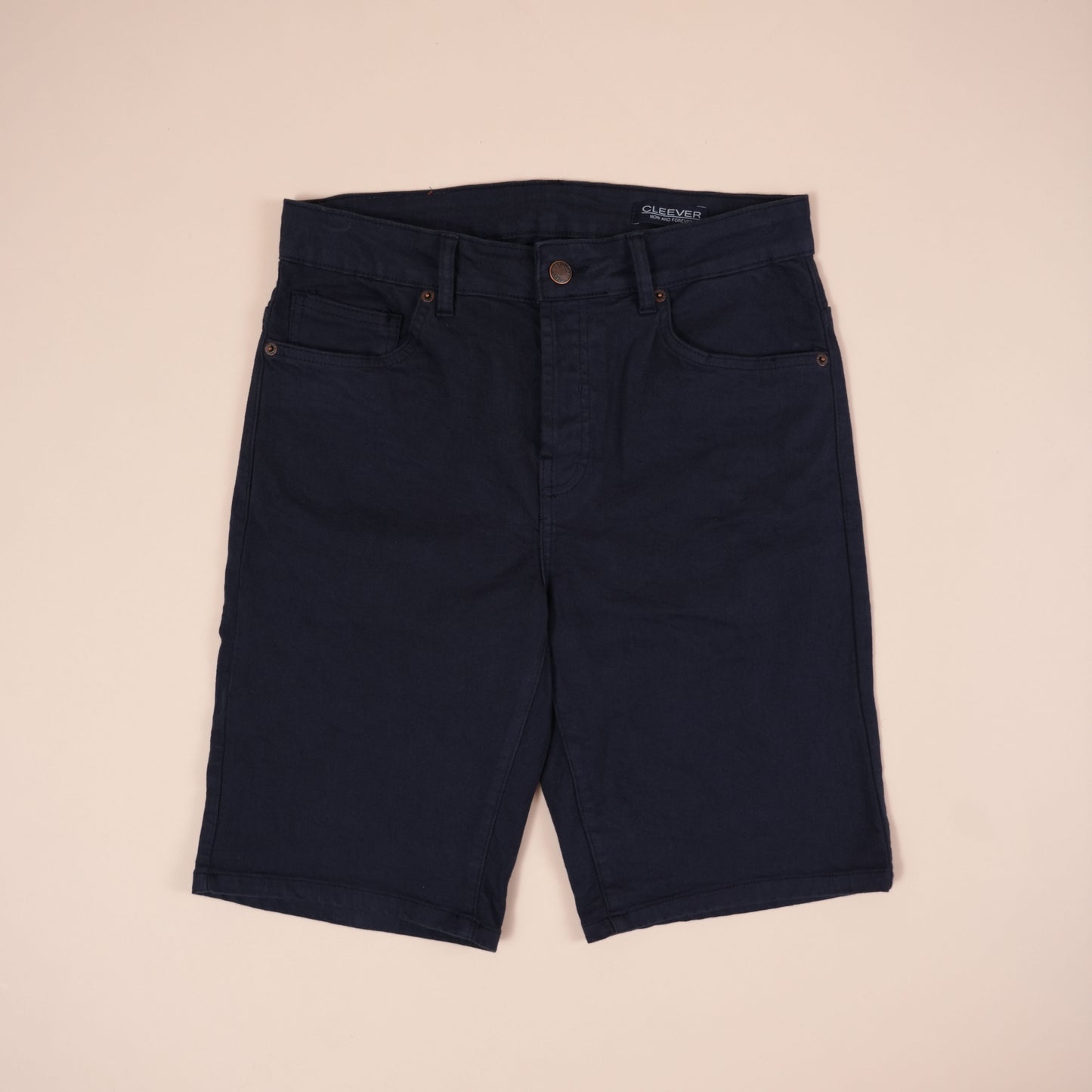 Short CLEEVER en jean bleu marine