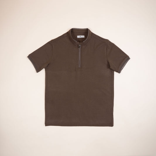 Polo Texturé à Zip
