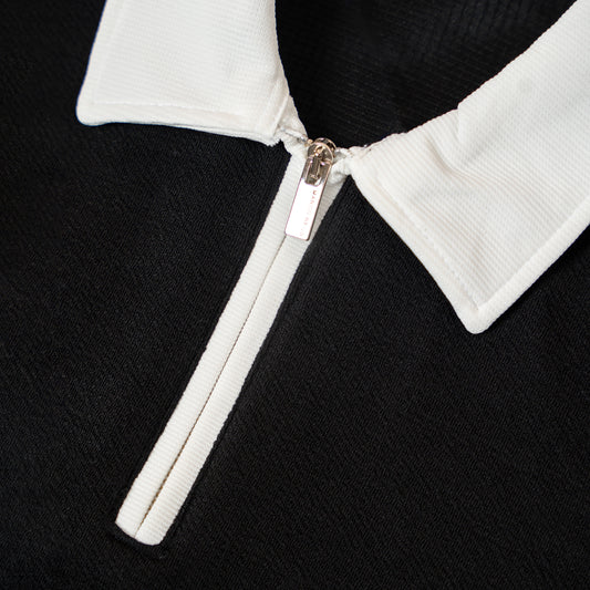 Polo Maille Texturée Zippé