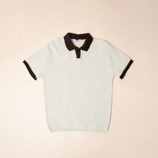 Polo Maille Vintage Contrastée