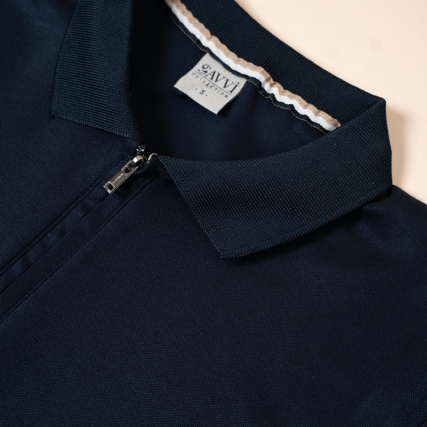 Polo Maille Texturée Zippé