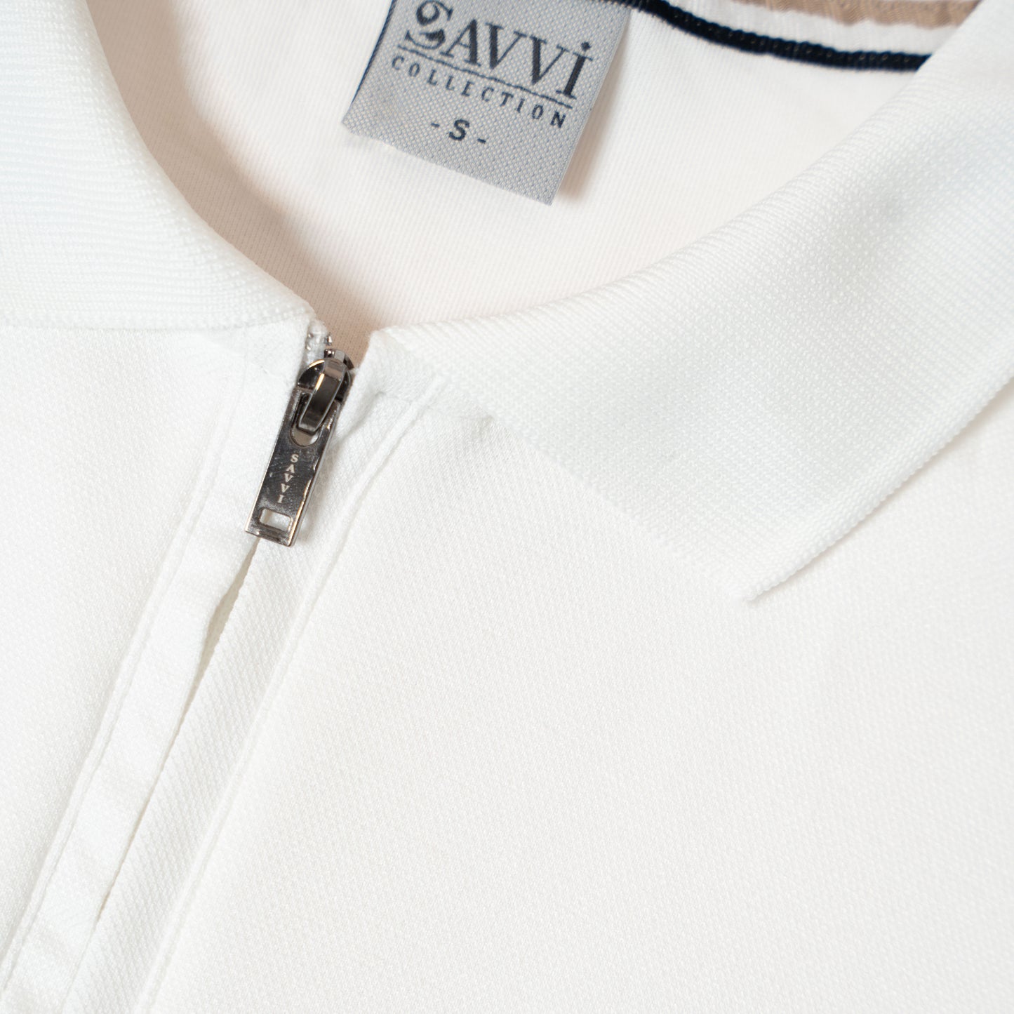 Polo Maille Texturée Zippé