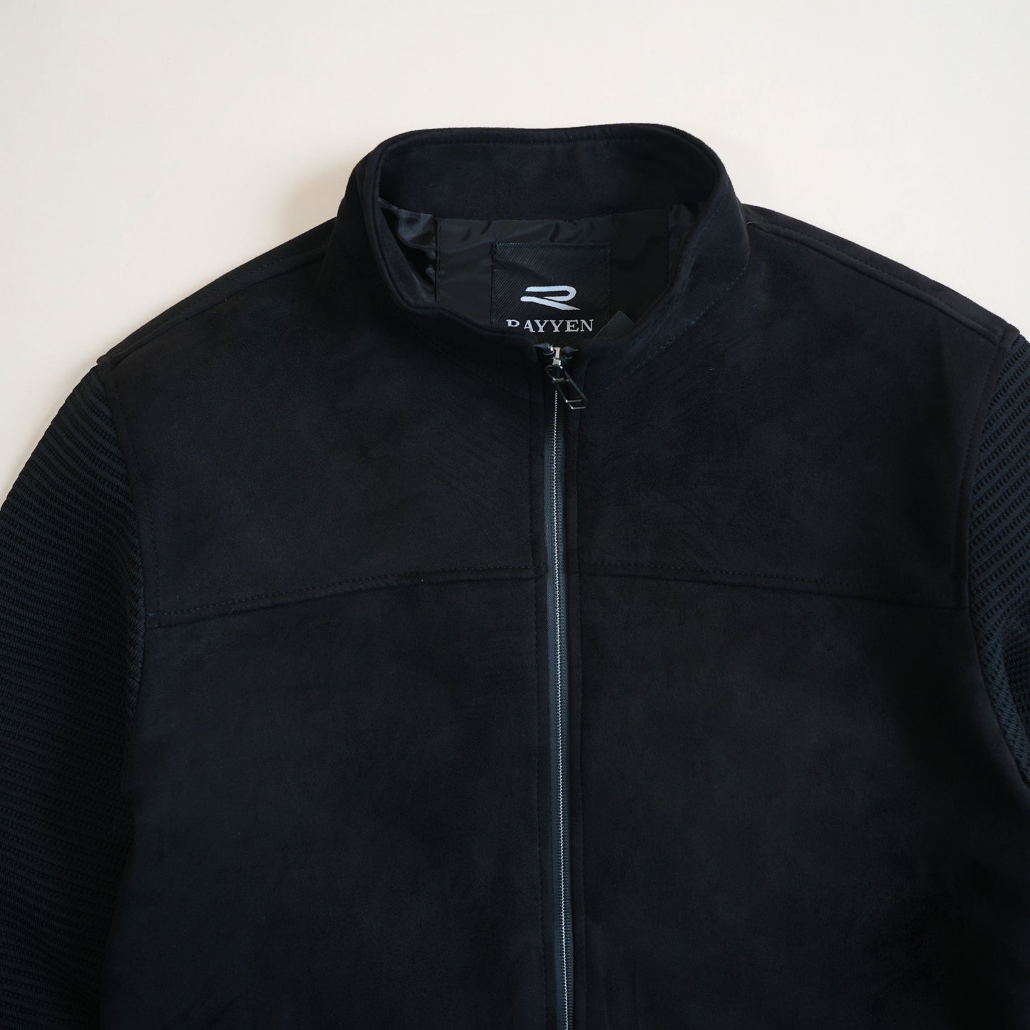 Veste Suédée Manches Texturées