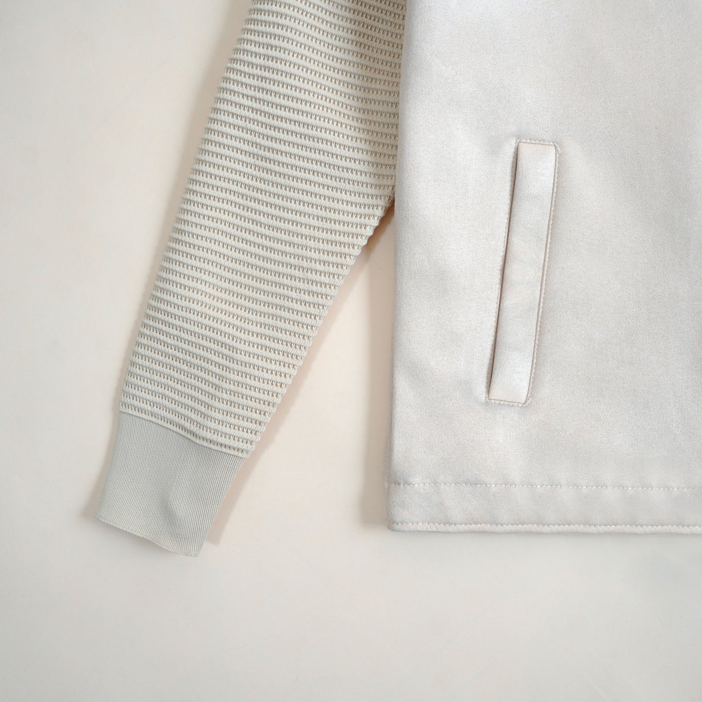 Veste Suédée Manches Texturées