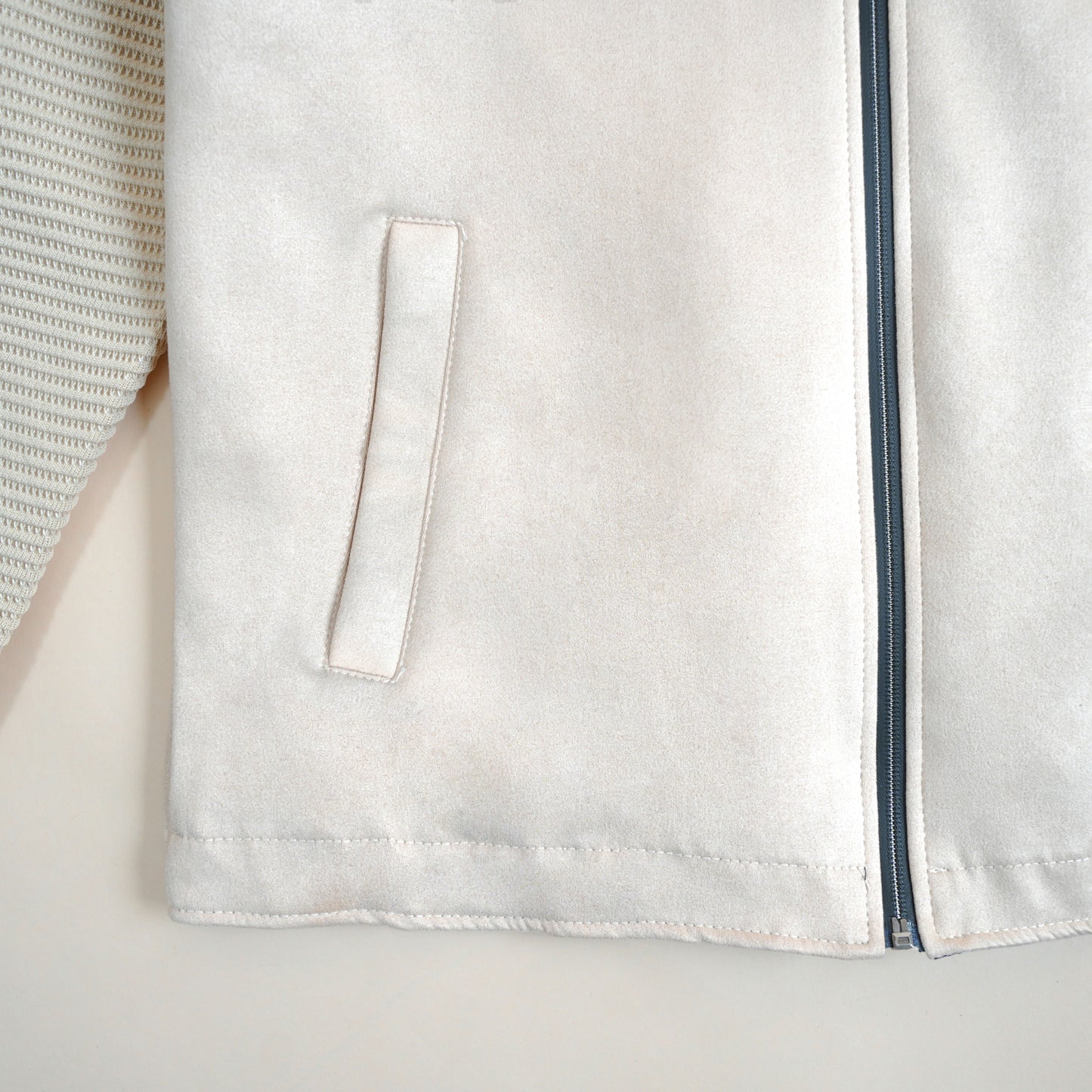 Veste Suédée Manches Texturées