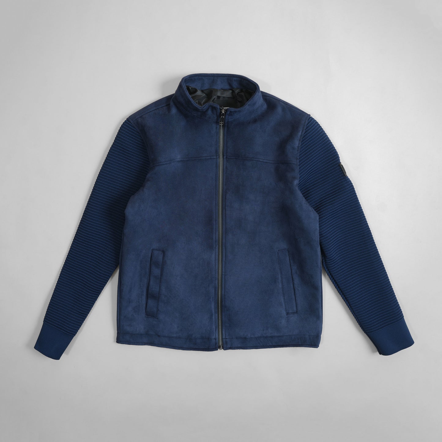 Veste Suédée Manches Texturées