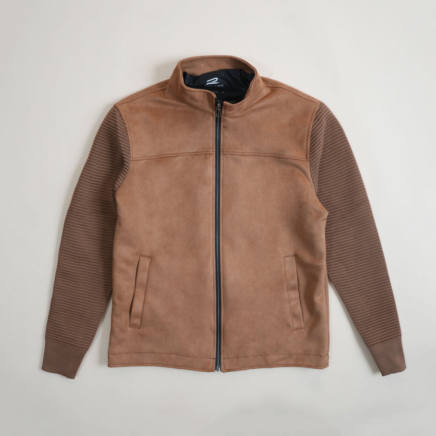 Veste Suédée Manches Texturées