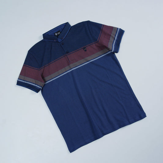 Polo CLOEEVER bleu marine à rayures