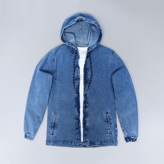Veste en Jean à Capuche — Bleu